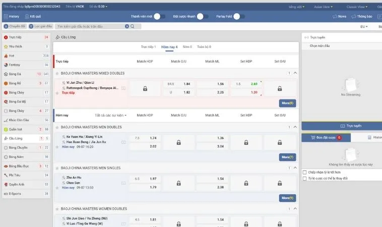 Bật Mí Cách Chơi Cá Cược Cầu Lông Tại SonClub Thắng Lớn 2 Bảng kèo cá cược Cầu Lông Tại SonClub